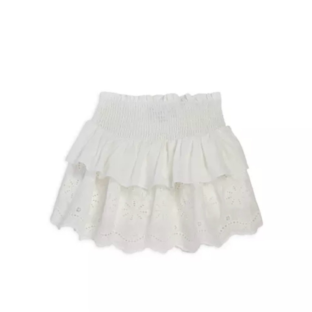 Katie J NYC Ivory Eyelet Mini Skirt